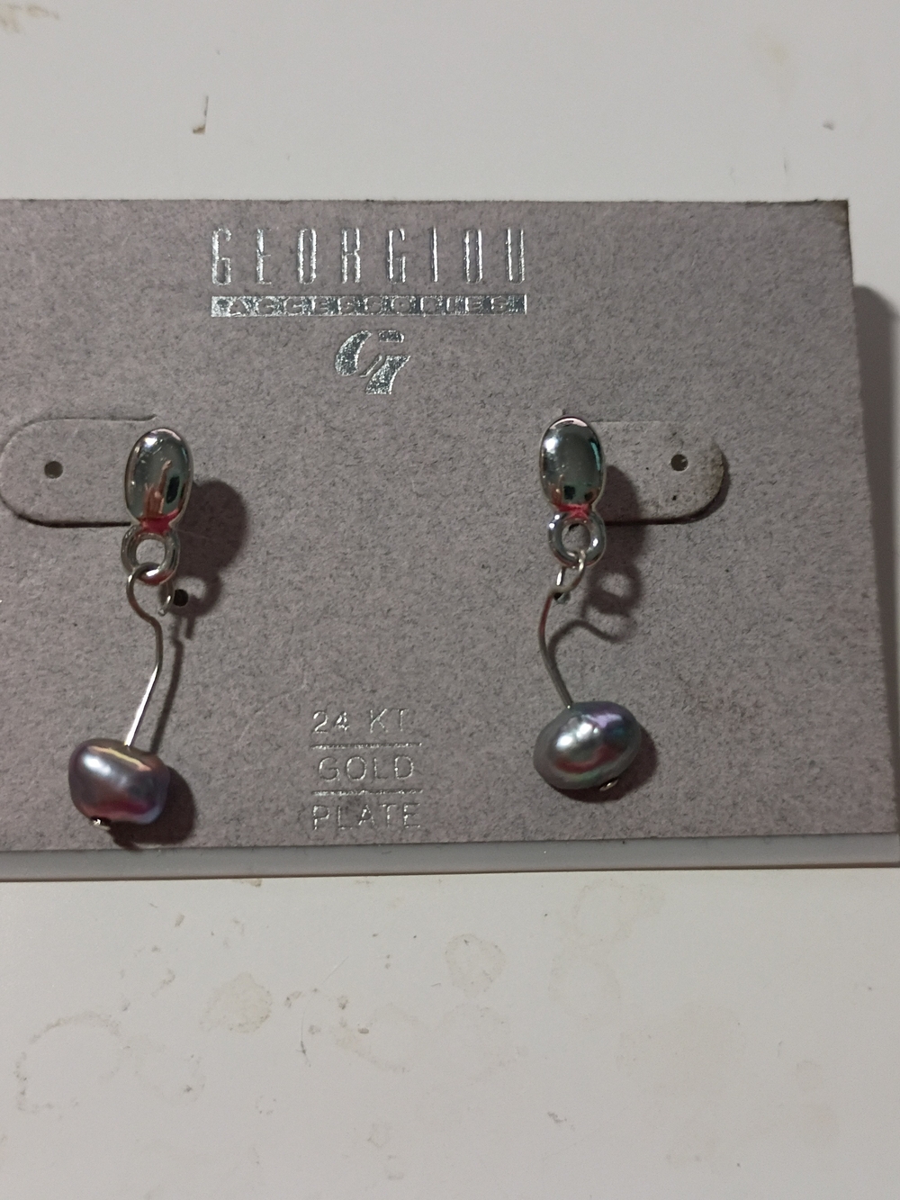 Georgiou Silver-Tone Drop Earrings with Iridescent Metal Bobbles